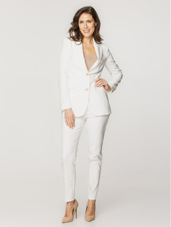 Willsoor Willsoor Marynarka 67139 Biały Regular Fit