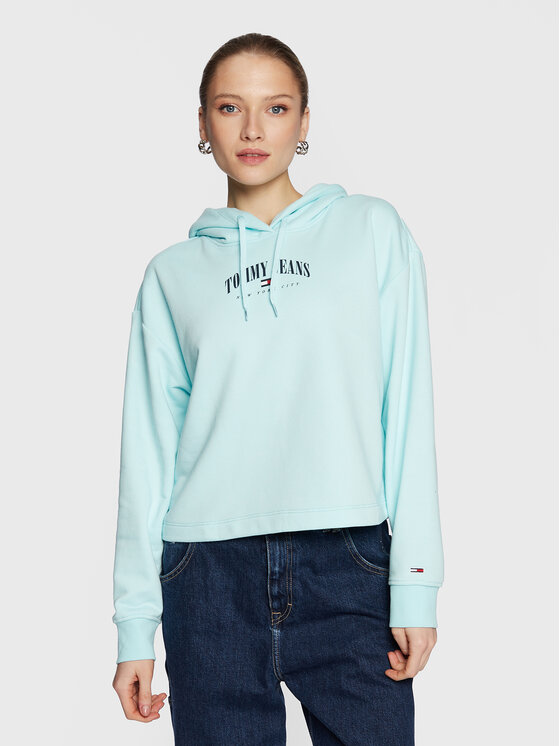 Tommy Jeans Sweatshirt Essential Logo DW0DW14852 Bleu Relaxed Fit |  Modivo.fr
