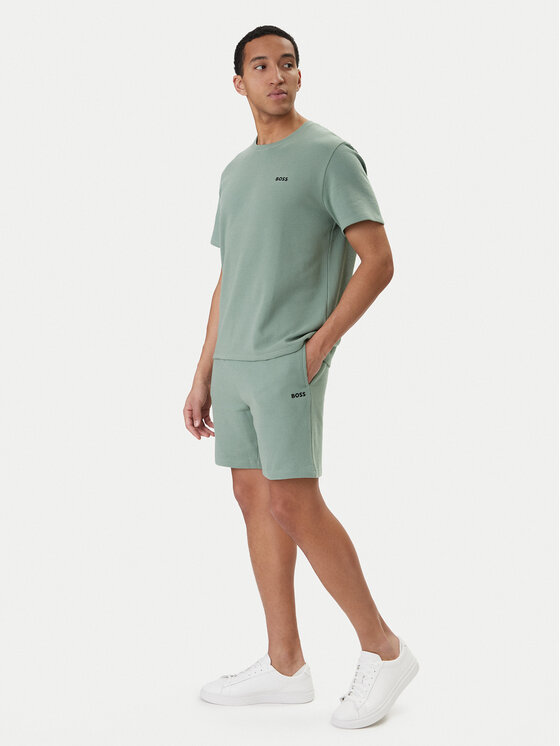 BOSS BOSS Sport rövidnadrág Waffle 50535884 Zöld Regular Fit