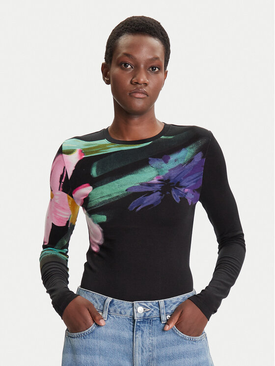 Desigual Bluzka Lena 25WWTK32 Czarny Regular Fit