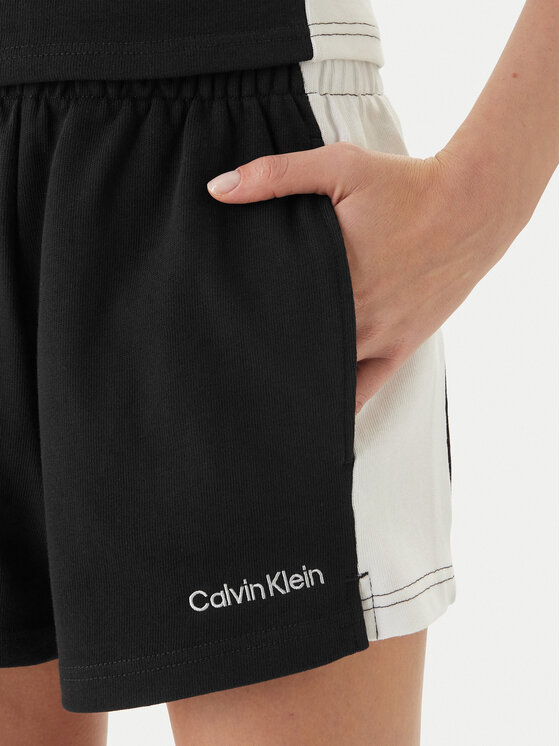 Calvin Klein Swimwear Calvin Klein Swimwear Bavlnené šortky LV00Q61153 Čierna Regular Fit