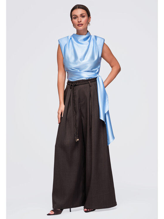 Ombre Ombre Spodnie materiałowe OW-PA-E0018 Czarny Relaxed Fit