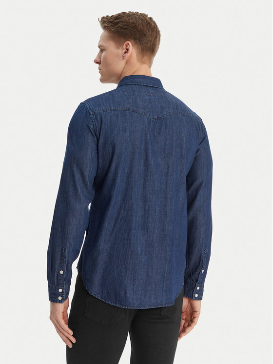 Guess Guess Hemd M6GH88 D1052 Dunkelblau Regular Fit