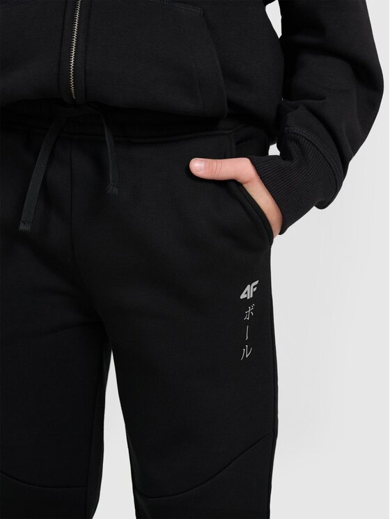 4F 4F Pantaloni da tuta 4FJRAW25TTROM1663-20S Nero Loose Fit