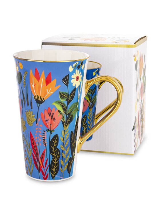 MIAhome MIAhome Kubek porcelanowy 700 ml BLUMEN 17x15x10 cm niebieski Niebieski