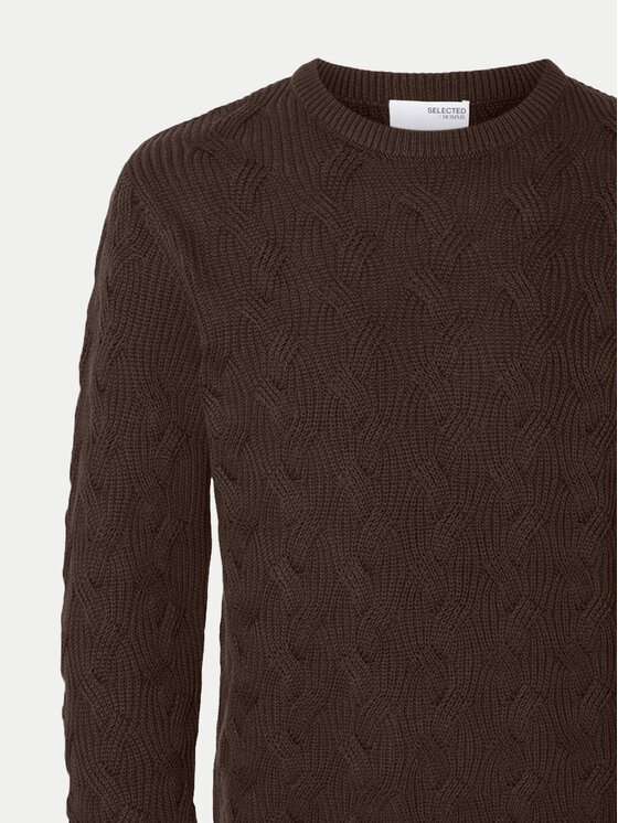 Selected Homme Selected Homme Sweter 16094503 Brązowy Regular Fit