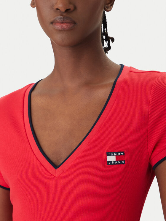 Tommy Jeans Tommy Jeans T-särk DW0DW22275 Punane Slim Fit