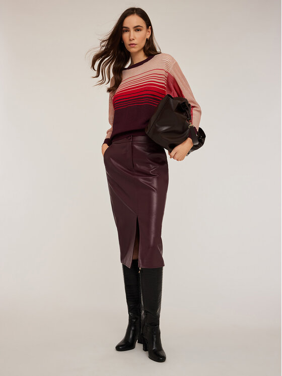 Motivi Motivi Spódnica midi 1323Q001012N036 Bordowy Regular Fit
