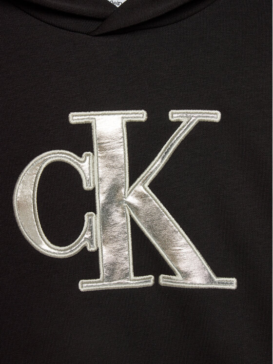 Calvin Klein Jeans Calvin Klein Jeans Majica dugih rukava Metallic Monogram IG0IG02298 Crna Regular Fit