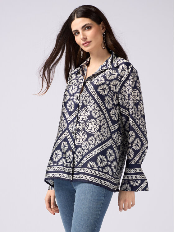 Oltre Oltre Camicia 5108R003009N0S1 Blu Over Fit