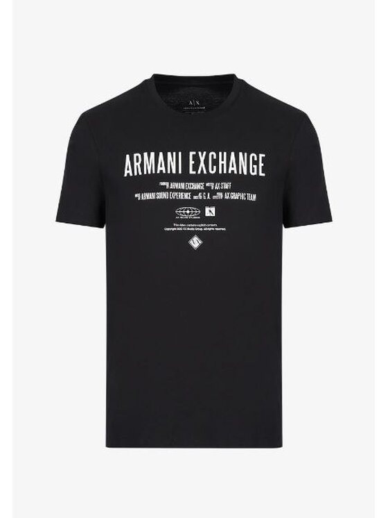 Armani Exchange Armani Exchange T-Shirt 6LZTAT ZJFCZ 1200 Czarny Slim Fit