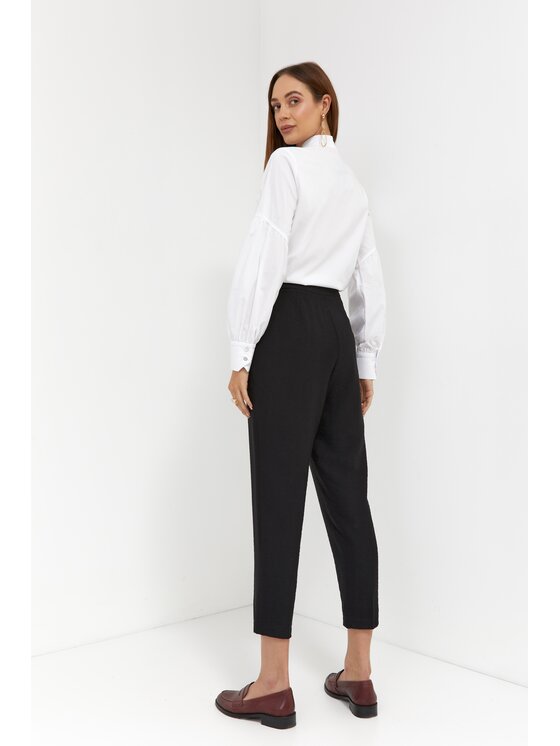 Bubala Bubala Spodnie materiałowe Cygaretki Czarne Czarny Classic Fit