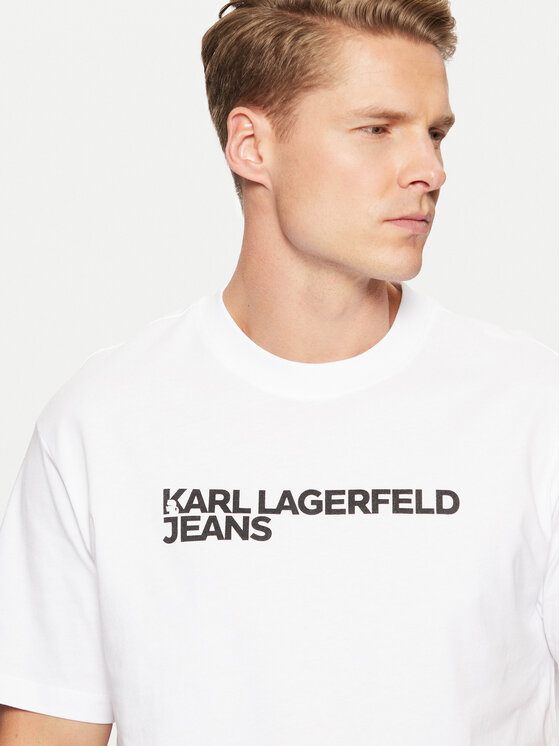 Karl Lagerfeld Jeans Karl Lagerfeld Jeans Tricou A1M17002 Alb Regular Fit