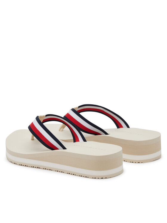 Tommy Hilfiger Tommy Hilfiger Japonki Th Corp Mid Wedge Beach Sandal FW0FW08517 Beżowy