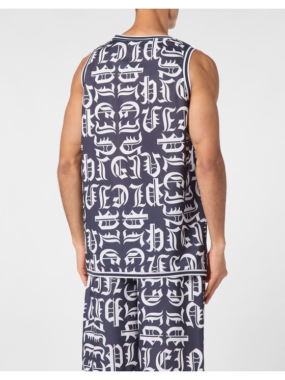PHILIPP PLEIN PHILIPP PLEIN Tank top 9449 Tmavomodrá Regular Fit