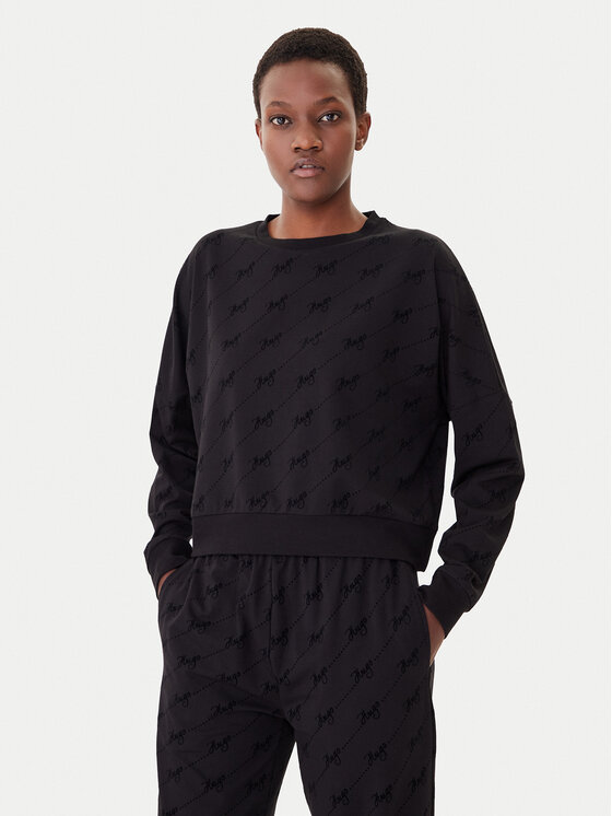 HUGO HUGO Pulóver Lokky 50545210 Fekete Relaxed Fit