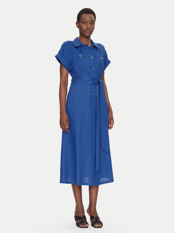 Luisa Spagnoli Luisa Spagnoli Rochie tip cămașă Patrono 542264 Albastru Regular Fit