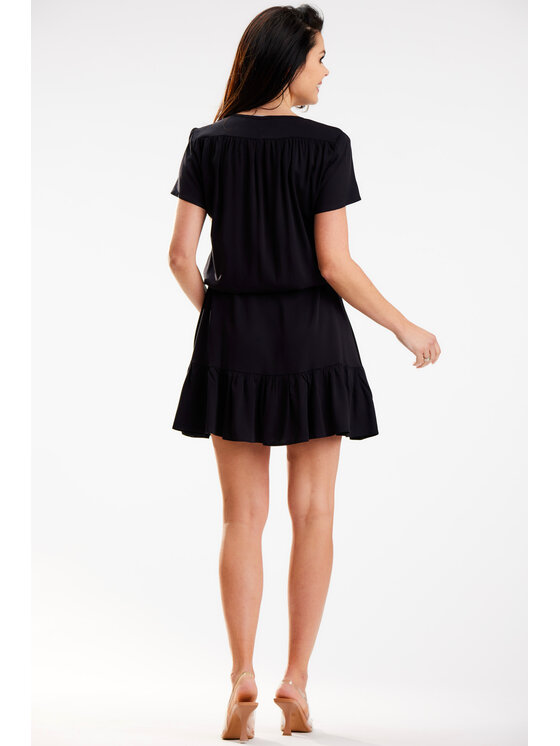 Awama Awama Sukienka letnia A575 Czarny Basic Fit