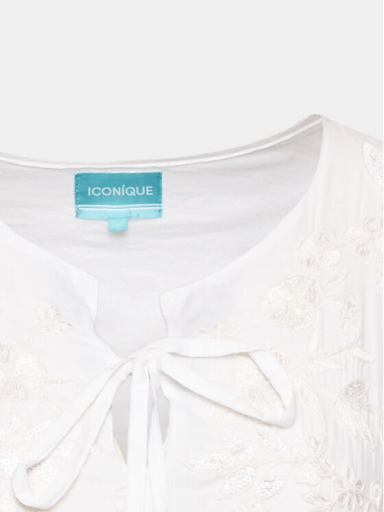 Iconique Iconique Pludmales kleita IC23 026 Balts Regular Fit