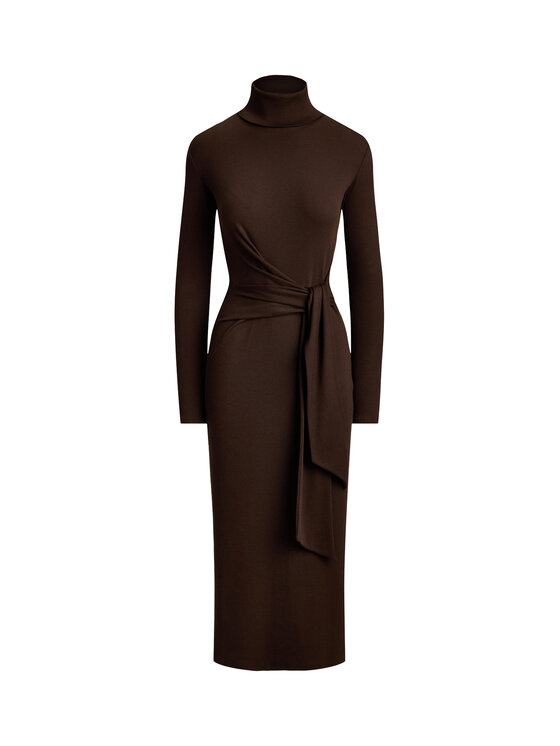 LAUREN RALPH LAUREN LAUREN RALPH LAUREN Sukienka dzianinowa 200980028501 Brązowy ciemny Slim Fit
