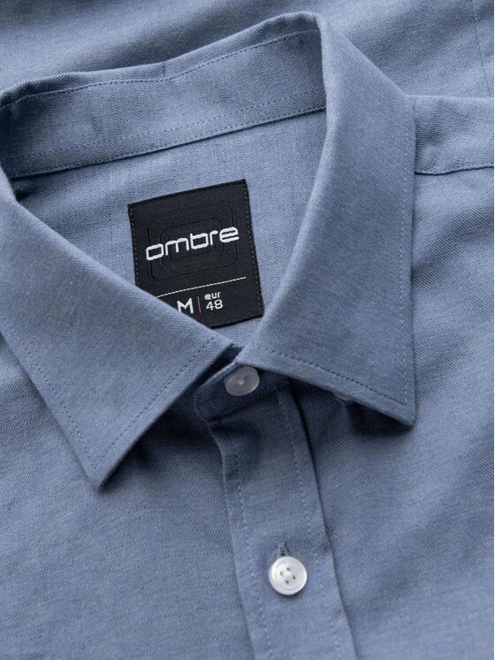Ombre Ombre Košile OM-SHCS-0174 Modrá Regular Fit