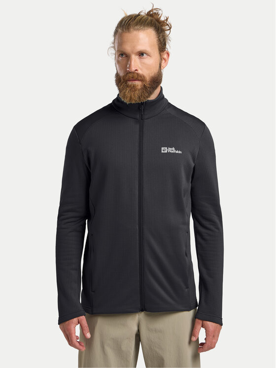 Jack Wolfskin Fleecová mikina Kolbenberg Fz A63964 Čierna Regular Fit