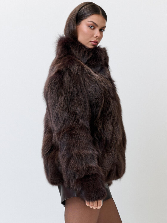 FAN LEATHER FAN LEATHER Kurtka zimowa FW853-60 Brązowy Loose Fit