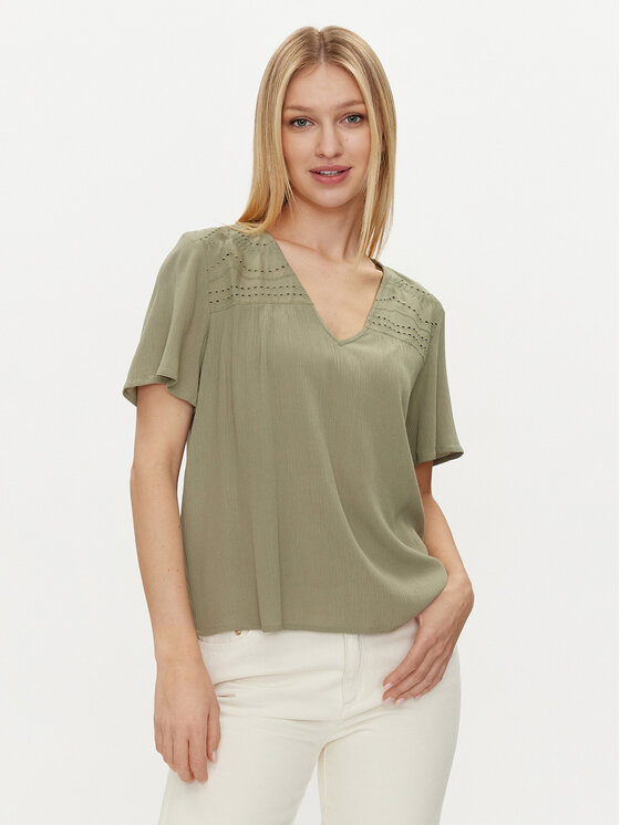 Vila Vila T-shirt Mesa 14092019 Zelena Regular Fit