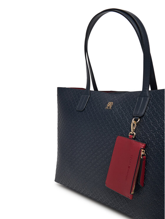 Tommy Hilfiger Tommy Hilfiger Geantă Th Icon Tote Mono AW0AW19004 Bleumarin