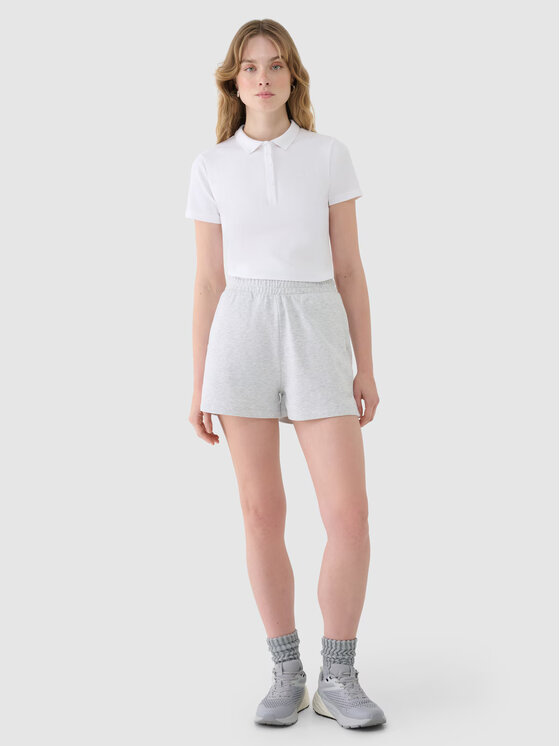 4F 4F Polo 4FWMM00TPTSF365-10S Bianco Slim Fit