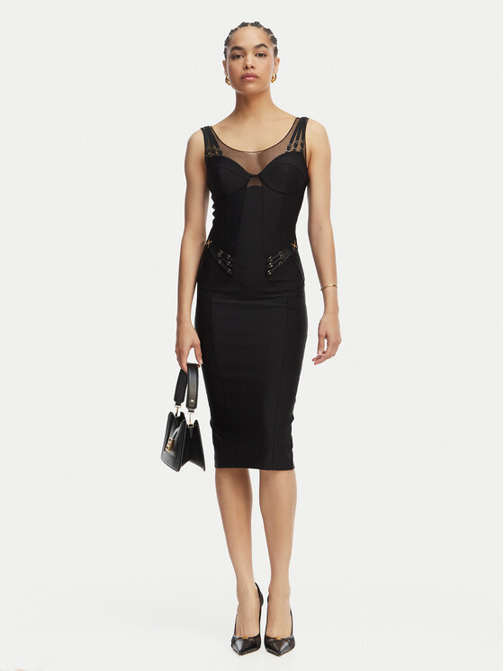 Elisabetta Franchi Elisabetta Franchi Koktejlové šaty AB-870-61E2-V650 Čierna Slim Fit