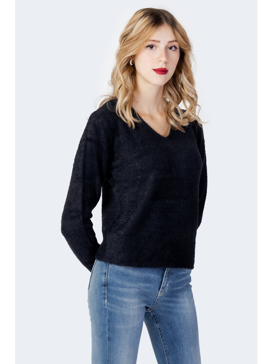 ONLY ONLY Maglione ELLA PIUMO LS V-NECK CC KNT Nero V-Neck Fit