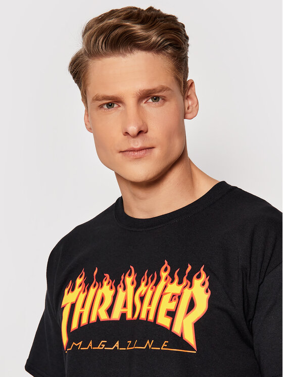 Thrasher Thrasher T-shirt Flame Crna Regular Fit