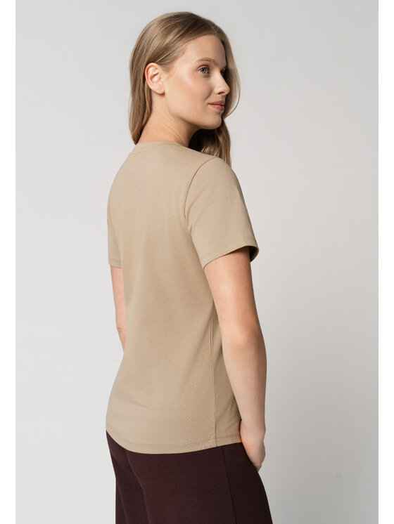 Volcano Volcano T-Shirt T-LEA Beżowy Regular Fit