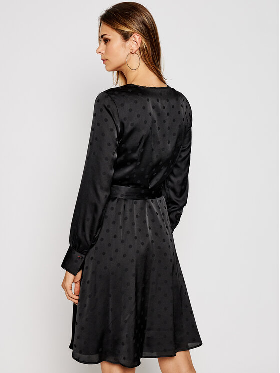 Tommy Hilfiger Tommy Hilfiger Abito da cocktail Polka Dot Fit&Flare Wrap WW0WW29306 Nero Regular Fit