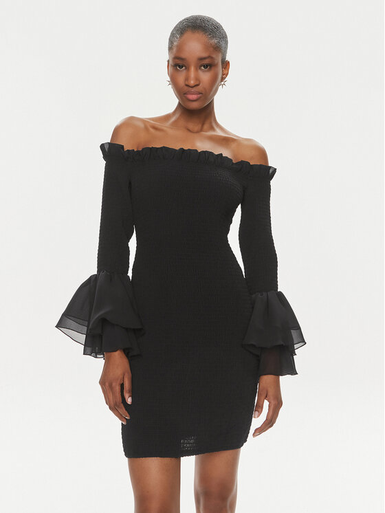 ROTATE ROTATE Kokteilikleit Chiffon 112112100 Must Regular Fit