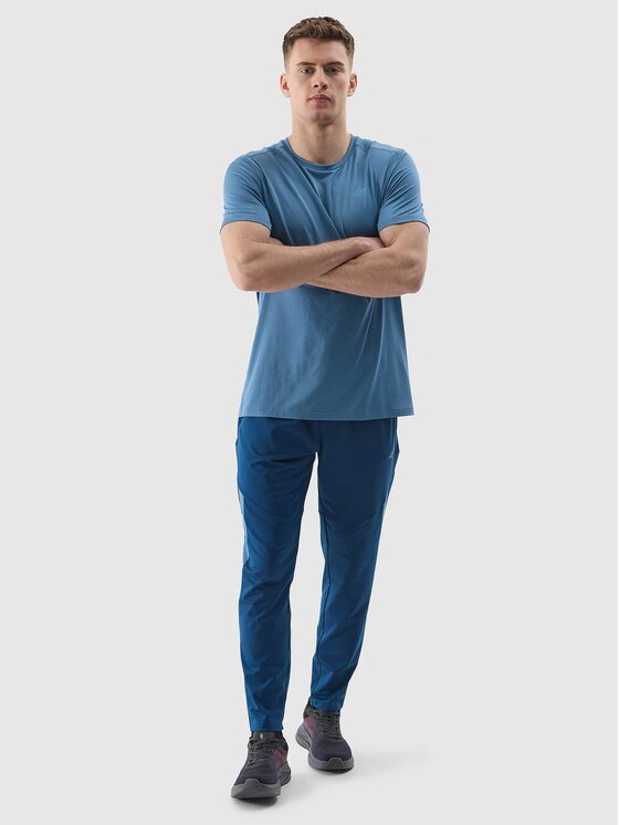 4F 4F Pantaloni di tessuto 4FWSS24 TFTRM453 31S GRANATOWY XXL Blu Regular Fit