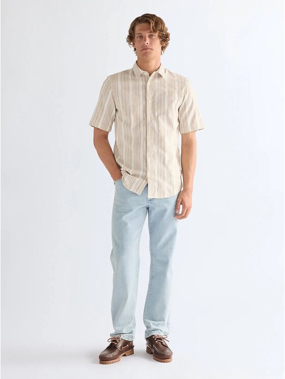 Wrangler Wrangler Koszula SS SHIRT Beżowy Regular Fit