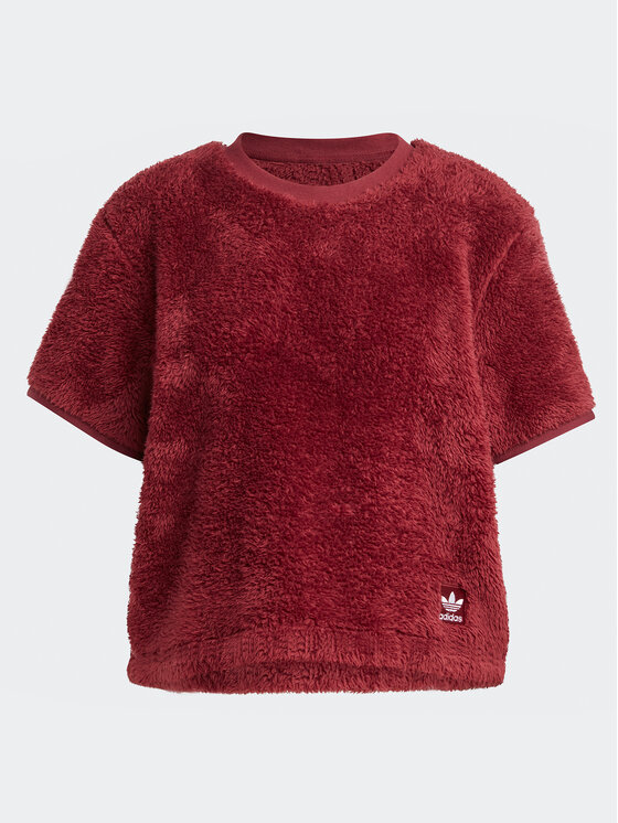 adidas adidas Тишърт Essentials+ Fluffy T-Shirt HY1710 Червен Loose Fit