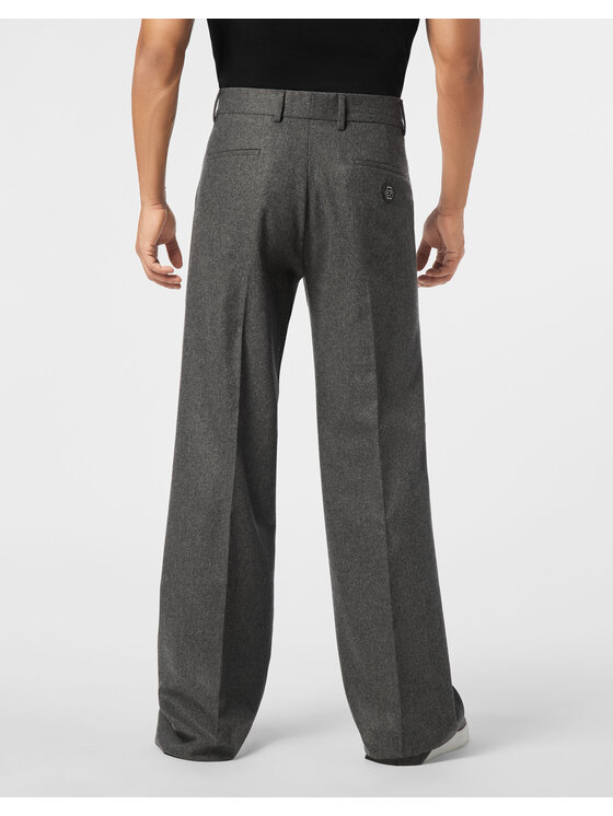 PHILIPP PLEIN PHILIPP PLEIN Spodnie materiałowe 28007 Beżowy Wide Fit