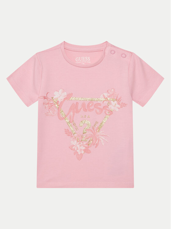 Dziewczęcy T-Shirt Guess, Rozmiar 12M, Różowy, A5GI03K6YW4