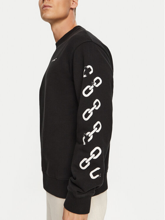 Off-White Off-White Суитшърт OMBA057F22FLE0071001 Черен Regular Fit