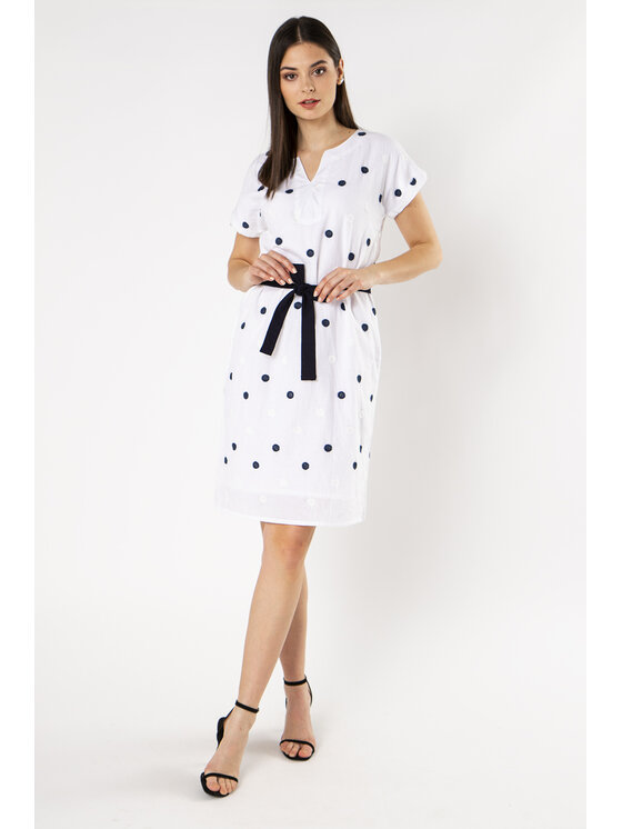 QUIOSQUE QUIOSQUE Každodenní šaty INDONESIA DRESS Bílá Regular Fit