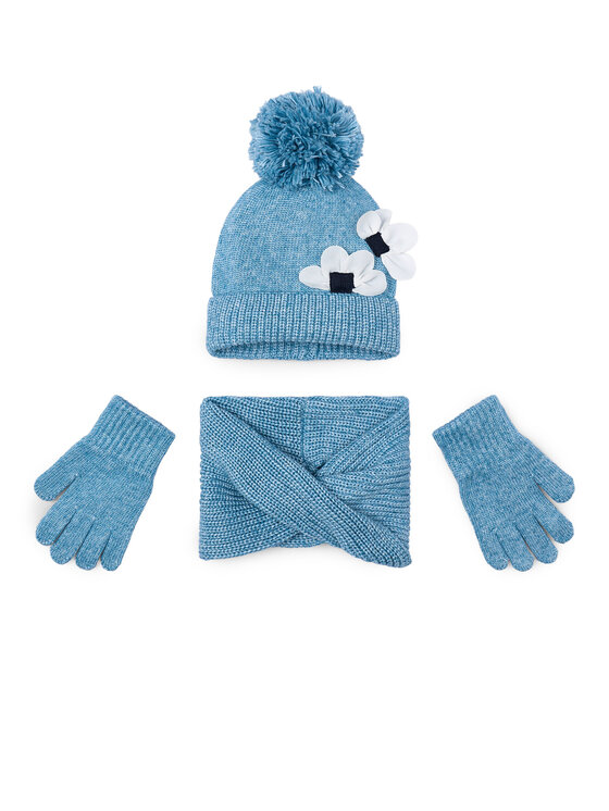 Mayoral Mayoral Set Mütze, Loop-Schal und Handschuhe 10071 Blau