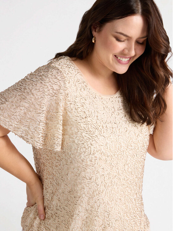 Fiorella Rubino Fiorella Rubino T-shirt G223L008528N002 Oro Boxy Fit