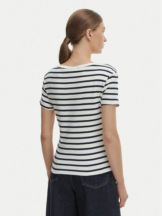 Tommy Hilfiger Tricou WW0WW49250 Écru Slim Fit