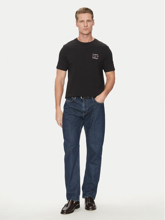 Tommy Hilfiger Tommy Hilfiger Marškinėliai Stack MW0MW38622 Juoda Regular Fit