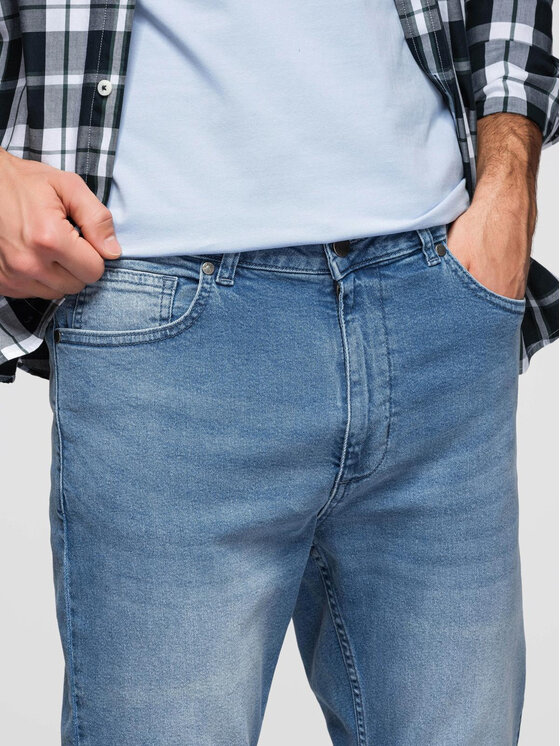 Ombre Ombre Jeansy OM-PADP-0253 Niebieski Regular Fit