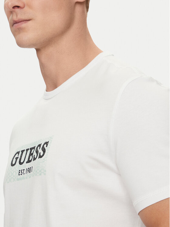 Guess Guess T-Shirt M5GI19 J1314 Biały Slim Fit