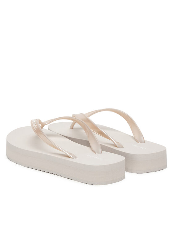 Calvin Klein Calvin Klein Čības uz pirksta Flatform Flip Flop Met Tpu HW0HW03120 Sudraba
